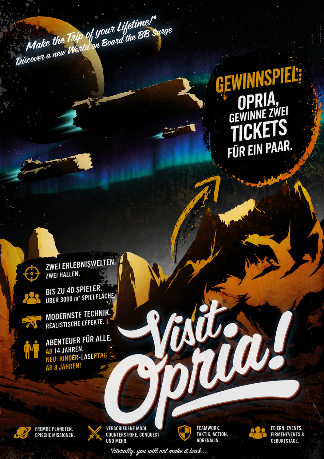 Gewinnspiel: Paarticket für die Opria Galaxy Adventure World gewinnen